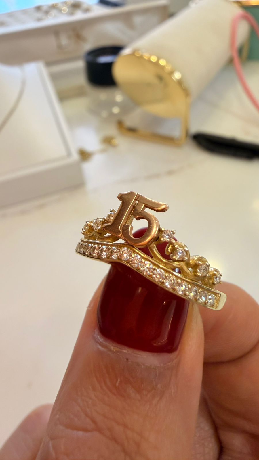 ANILLO QUINCEAÑOS CORONA 2.5G 14K